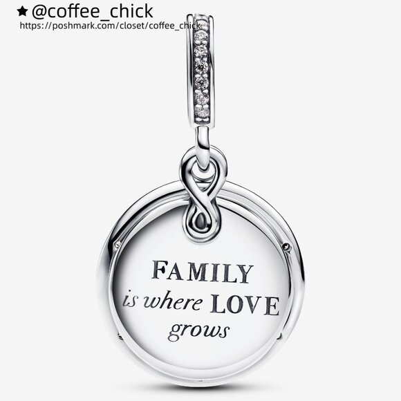 Pandora Glow-in-the-dark Infinity Tree Double Dangle Charm - Picture 2 of 5